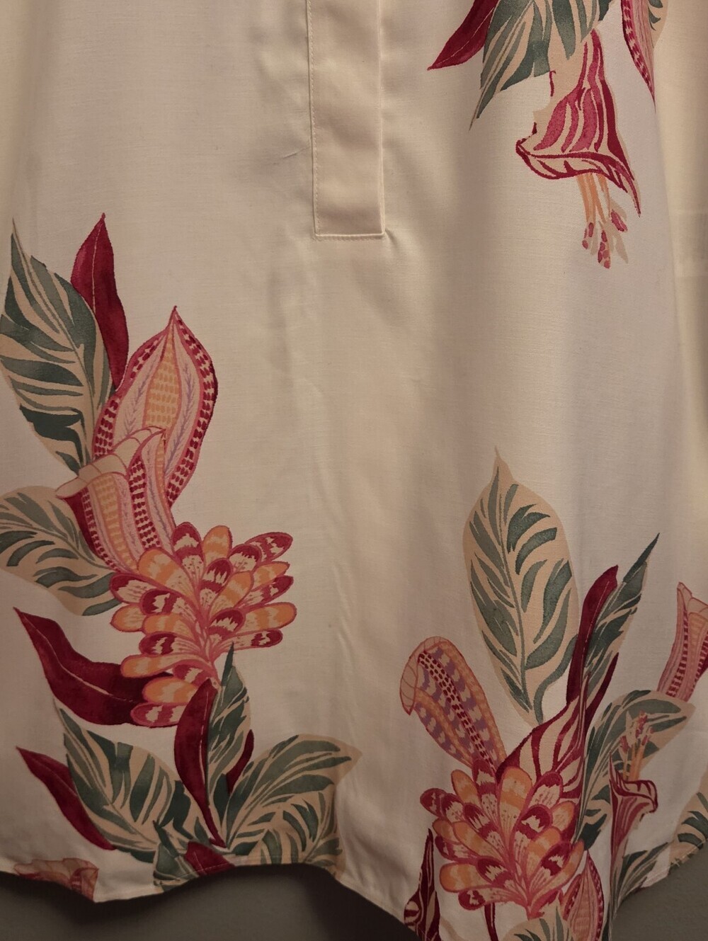 Chicos Floral Blouse Size 2 Large NWT No Iron Cottagecore Chic Tunic Buttonback - Picture 4 of 8